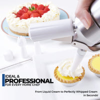 1 x RAW Customer Returns ICO aluminum cream dispenser for homemade whipped cream, cream siphon 500ml for desserts, sauces, mousse and infused oils, use with 8g N2O cream chargers. - RRP €31.46