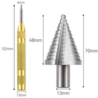 5 x RAW Customer Returns Step drill, 5-35 mm 13 steps step drill metal, HSS cone drill with center punch drill for metal, steel, soft metal, wood, plastics - RRP €132.0