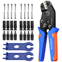 1 x RAW Customer Returns VORXEON Solar Crimping Pliers Set For 2.5 4.0 6.0mm Solar Panel PV Cable With 8 Pairs Male Female Solar Connector Adapter 2 Pcs Solar Connector Wrench For Solar Panel Cable Connection - RRP €25.2