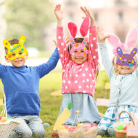 6 x Brand New Easter eggs craft set, Easter crafts for children, DIY rabbit mask, Easter bunny mask, rabbit paper mask for Easter, carnival, spring party, party bag, children s party, birthday, dressing up mask 8 pieces  - RRP €122.4