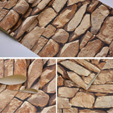 1 x RAW Customer Returns HUQI Stone Wallpaper 3D Stereo Stone Look Wallpaper PVC Retro Modern Wall Decoration Wallpaper Wall Wallpaper Decoration Study Room Living Room Restaurant Cafe 0.53M 9.5M,Brown - RRP €28.57