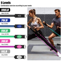 1 x RAW Customer Returns Homdat Resistance Bands Resistance Bands Set 260 lb 118kg, 5 Fitness Bands for Home Strength Training, Training Bands with Grip Ankle Strap, Smart Workout Pilates Physiotherapy Muscle Building Gym - RRP €44.97