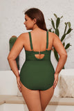 1 x RAW Customer Returns Plus Size Swimsuit,Women s Plus Size Swimsuit One Piece Swimwear with V-Neck for Women Wrapped Mesh Swimsuit with Tummy Control and Adjustable Spaghetti Straps Green,XXL - RRP €24.79