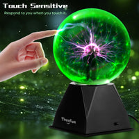 1 x RAW Customer Returns Theefun Plasma Ball, 15cm Magic Luminous Ball, Plasma Ball Ligh, Electrostatic Ball Touch Sensitive Lightning Ball, Flashing Physics Flash Light Plasma Lamp Sphere Light Effects Green  - RRP €29.99