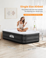 1 x RAW Customer Returns Airefina Single Inflatable Mattress, Self-Inflating Inflatable Bed with Built-in Electric Pump, Inflatable Mattress for Guest Bed and Camping - 190 x 99 x 46cm - RRP €80.66