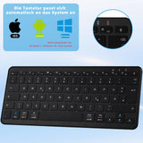 1 x RAW Customer Returns Qulose Wireless Bluetooth Keyboard, Rechargeable Mini Keyboard Type-C, Wireless Keyboard, Ultraslim Ergonomic Design, German QWERTZ Layout, for Android iOS Windows 11 10 8 - RRP €20.16