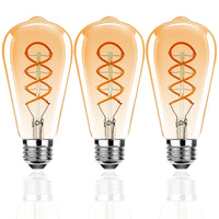 1 x RAW Customer Returns ProCrus E27 LED vintage light bulb, Edison vintage dimmable light bulb E27, ST64 E27 LED dimmable 4W light bulbs, 2700K warm white, 350LM, 35W incandescent bulbs equivalent, amber, for cafe bar retro lighting- RRP €20.15