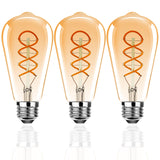 1 x RAW Customer Returns ProCrus E27 LED vintage light bulb, Edison vintage dimmable light bulb E27, ST64 E27 LED dimmable 4W light bulbs, 2700K warm white, 350LM, 35W incandescent bulbs equivalent, amber, for cafe bar retro lighting- RRP €20.15