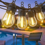 1 x RAW Customer Returns GlobaLink Outdoor Solar Fairy Lights, 10 1 LED 12.5M Fairy Lights Bulbs with USB Solar Charging Method, 4 Modes with Remote Control Dimmable for Gardens, Balcony, Party, Patio Decoration Outdoor - RRP €34.7