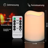 1 x RAW Customer Returns yunsheng 9 pieces flameless LED candles with remote control timer function, battery-operated LED candles flickering flame 7.5 x 10 cm , waterproof candle, indoor outdoor home decoration - RRP €26.99