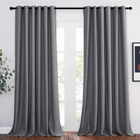 1 x RAW Customer Returns PONY DANCE living room curtains with eyelets, blackout curtains, thermal curtain, extra wide curtains, set of 2, H 245 x W 200 cm, heat-insulating curtains, gray, opaque - RRP €58.95