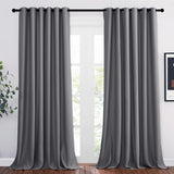 1 x RAW Customer Returns PONY DANCE living room curtains with eyelets, blackout curtains, thermal curtain, extra wide curtains, set of 2, H 245 x W 200 cm, heat-insulating curtains, gray, opaque - RRP €58.95