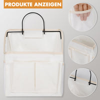 2 x Brand New Pack of 2 hanging storage bags, hanging organizer with sticky hooks, 5 compartments, waterproof wall hanging bags, bathroom door hanging bag, hanging storage for home, office, RV beige  - RRP €40.8