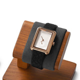 1 x RAW Customer Returns Oirlv Solid Wood Simple Watch Stand,Watch Stand for Men,Wooden Watch Holder,Watch Storage,Gift for Him Dark Gray  - RRP €25.2