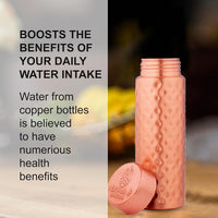 1 x RAW Customer Returns NORMAN JR Copper Water Bottle 400ml - Gift Box of 3, Hammered, an Ayurvedic vessel made of pure copper - helps you drink more water, with many health benefits - RRP €55.37