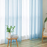 1 x RAW Customer Returns MIULEE Set of 2 Sheer Voile Curtains with Eyelets Transparent Curtain Made of Polyester Eyelet Curtain Transparent Living Room Airy Decorative Curtain for Bedroom 140 X 245 cm W x H Grommet Top, Dusty Blue - RRP €25.79