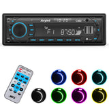 1 x RAW Customer Returns Car radio Bluetooth 5.0, FM AM 7 colors car radio with Bluetooth hands-free system, 1 DIN radio stereo with 2 USB AUX SD cards MP3 players, support for iOS, Android, store 30 radio stations - RRP €40.33