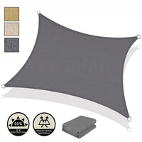 1 x RAW Customer Returns AXT SHADE Rectangular Shade Sail Awning 2x3m UV Protection and Breathable HDPE for Outdoor Terrace Patio Garden-Anthracite Gray - RRP €29.23