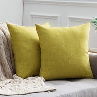 1 x RAW Customer Returns MIULEE cushion covers cushion cover decorative cushion linen look decorative cushion cover sofa cushion couch cushion decoration cross with hidden zipper for sofa bedroom set of 2 50 x 50 cm yellow - RRP €20.49