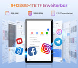 1 x RAW Customer Returns 2024 Android 12 Tablet Newest 10.36 inch Tablets Computer 8GB 128GB 1TB Expansion, 8000mAh Battery, 2.4G 5G Wi-Fi 6, 5MP 13MP Dual Camera, Bluetooth, 1280 x 800 FHD IPS Tablet - RRP €77.64