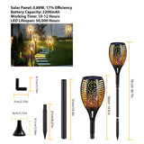 1 x RAW Customer Returns Lafhome Solar Flame Light for Outdoor, 2 Pack 96 LED Solar Lights with Waterproof IP65, Solar Lamps for Outdoor with Realistic Flames Automatic ON Off Warm Light for Garden Path Yard - RRP €31.49