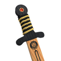 1 x RAW Customer Returns Liontouch WoodyLion Toy Sword, Gold Black Small Wooden-like dagger with gemstone made of flexible foam for boys Safe accessory for role play, dress-up knight costumes - RRP €10.81