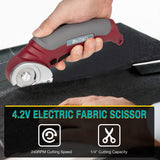 1 x RAW Customer Returns VLOXO Wireless Electric Scissors, Rotary Cutter for Fabric with Safety Lock, 4.2V Rotary Cutter Portable, Rechargeable Powerful Fabric Cutter for Carpet, Leather, Felt Yellow - RRP €56.99