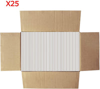 1 x RAW Customer Returns RLAVBL Shipping Box, Flat Cardboard Packaging Boxes 15.3cm x 10.2cm x 7.6cm Set of 25, White - RRP €19.39