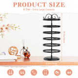 1 x RAW Customer Returns iDavosic.ly Earring Storage with 6 Levels, Metal Earring Stand Earring Holder Jewelry Stand Tree 264 Holes, Rotatable Jewelry Storage Earrings Jewelry Display Organizer, Black - RRP €32.99