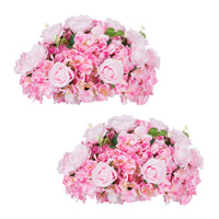 2 x Brand New Inweder Artificial Flower Balls for Centerpieces - Pack of 2 Artificial Flower Balls Pink Large Artificial Flowers Silk Rose and Hydrangea with Base for Wedding Table Decoration - RRP €97.92