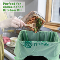 9 x Brand New 120 Bags for Compost Bins - 10L Kitchen Waste Bags, 100 Organic Bag with Handle, 40x60cm, Green  - RRP €215.91