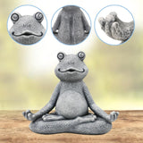 1 x RAW Customer Returns Yeomoo Meditation Yoga Frog Figures Garden Decoration for Outdoors, Zen Garden Frog Figure for Room Desk Decoration Funny Gifts for Women Children Girls Fairy Garden Home Decoration Gray 13CM - RRP €16.99