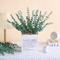 1 x RAW Customer Returns AIVORIUY 30pcs Artificial Eucalyptus Branches Leaves Fake Plant Eucalyptus Stem Plastic Plants Artificial Plant Decoration For Wedding Party Home Table Decoration Accessories Flower Arrangement Gray Green 38cm - RRP €20.4