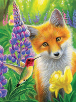 1 x Brand New RICUVED Foxes Diamond Painting Pictures, 5D Flowers Diamond Painting Pictures Adults Hummingbird Diamond Painting Pictures Set Full Drill Animals Diamond Painting Cross Embroidery Painting Set 30x40cm - RRP €20.4