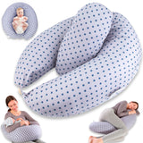 1 x RAW Customer Returns Chilling Home 2 in 1 Nursing Pillow XXL Pregnancy Pillow Side Sleeper Pillow for Baby, Pregnancy Pillow with Inner Pillow and Cotton Nursing Pillow Cover, Pillow Pregnancy Nursing Pillow Blue  - RRP €26.81