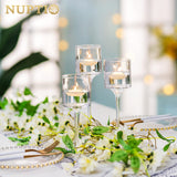 1 x RAW Customer Returns NUPTIO 1 Set Glass Candle Holders for Pillar Candle Floating Candles, Glass Tealight Candle Holders Clear Table Candle Holders for Wedding Party Centerpiece Christmas Halloween Home Decor - RRP €22.98