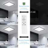 1 x RAW Customer Returns OTREN LED Ceiling Light Dimmable 36W, Modern Ceiling Lamp with Flat with Remote Control, 30CM Bathroom Lamp for Living Room Bedroom Children s Room Kitchen Office Hallway, 3240LM, IP44, Square - RRP €31.25