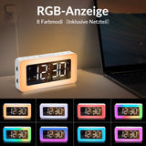 1 x RAW Customer Returns SZELAM digital alarm clock, RGB colored alarm clock for bedroom, double alarm with day weekdays weekend, USB charging port, snooze, extra loud, dimmable mirror clocks for children, boys, girls, teenagers - RRP €25.2