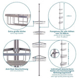 1 x RAW Customer Returns smartpeas telescopic shower shelves without drilling 4 baskets size adjustable from 76 to 280 cm rubberized end caps powder-coated steel with chrome look 2 self-adhesive hooks - RRP €52.12