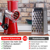 1 x RAW Customer Returns Cheese grater, grater for vegetables with 3 drum blades, drum grater faster and easier cutting, vegetable cutter ideal for cheese, cucumbers, carrots, nuts etc. - RRP €37.99