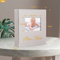 1 x RAW Customer Returns Photo album 10x15 cm, Anhow PU leather 200 photos photo album to insert for baby, wedding - beige white - RRP €15.85