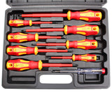 1 x RAW Customer Returns CCLIFE 9-piece VDE insulated screwdriver screwdriver set including voltage tester slot PH PZ set - RRP €20.16