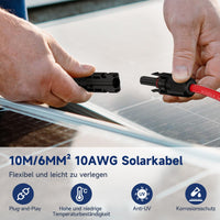 1 x RAW Customer Returns SORLPV SOLAR CABLE 6MM , PV EXTENSION CABLE 10M WITH SOCKETS AND SOLAR PLUG, 10AWG SOLAR CABLE EXTENSION, IP68 WATERPROOF PHOTOVOLTAIC CABLE PLUG FOR SOLAR SYSTEMS RED BLACK  - RRP €51.99