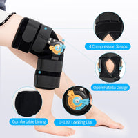 1 x RAW Customer Returns Short Knee Brace Adjustable Knee Brace Stabilization ROM Postoperative Knee Immobilizer Adjustable Knee Immobilizer with Lateral Leg Stabilizers for Meniscus Tears Men Women L  - RRP €49.33