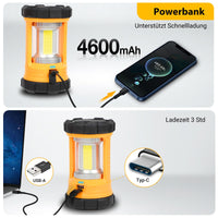 1 x RAW Customer Returns Camping Lantern, 3200LM Bright Camping Lights, 4600mAh Power Bank Rechargeable LED Lantern, Dimmable Searchlight with 5 Light Modes Flashlight, Emergency Light for Power Outages Hurricane Orange  - RRP €34.87