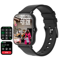 1 x RAW Customer Returns Smartwatch phone calls with speaker, 1.7 inch touchscreen, direct pairing with Bluetooth headphones wireless, music storage, WhatsApp capable, blood pressure heart rate monitor pedometer sports watch fitness tracker - RRP €47.99