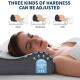 1 x RAW Customer Returns NOFFA Memory Foam Pillow Orthopedic Pillow Neck Support Pillow - for stomach, side and back sleepers, height adjustable, hardness adjustable 60 x 35 x 12 9, 10 7 cm - RRP €39.99