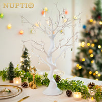 1 x RAW Customer Returns NUPTIO decorative tree Christmas tree Christmas decoration 58 cm Halloween living room wedding white Christmas wedding decoration Christmas trees table decoration indoor bedroom outdoor party tree birthday - RRP €31.95