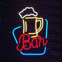 1 x RAW Customer Returns FITNATE Bar Deco, Bar Neon Sign, USB Illuminated Bar Neon Sign, LED Bar Sign with Adjustable Lighting, Ideal for Party, Wall, Room etc. - RRP €35.99