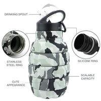 1 x RAW Customer Returns PenghaiYunfei 20oz Collapsible Travel Water Bottle Reusable BPA Free Collapsible Gym Camping Hiking Portable Leakproof Sports Water Bottle with Carabiner - RRP €16.13